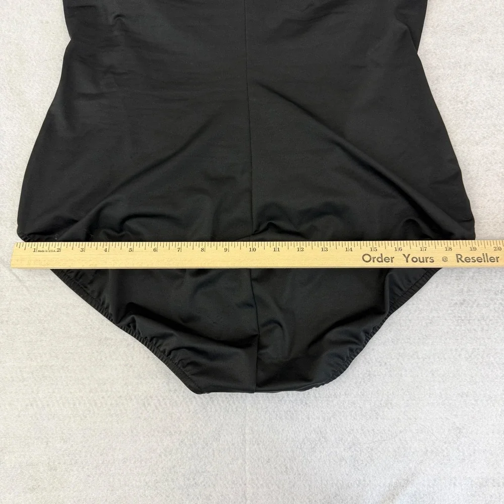 Trimshaper Swimsuit‎ Women 18 Black One Piece Ruched Tummy Control Adjustable